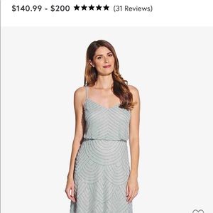 Adrianna Papell Sequin Blouson Dress in Light Blue